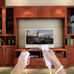 Kompatibel mit Wii Lenkrad, PowerLead 2 Stück weiß für Wii Controller Lenkung für Mario Kart Racing Wheel Game Controller für