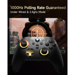 EasySMX D05 PC Controller mit Ladestation, Controller PC Wireless mit Hall Joystick & Hall Trigger, Bluetooth PC Controller für
