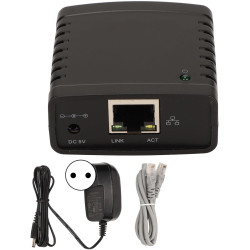 UPALDHOU USB Print Server Universal Kompatibilität Wireless Extender für Spielekonsolen Smart TVS Black (EU-Stecker) AI