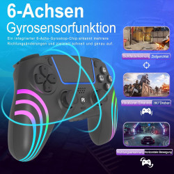 Wireless Controller für PS5 Pro/PS5/PS5 Slim, PS5/PC Drahtlos Controller mit Turbo-Dauerfeuer/Makrofunktion/Duale