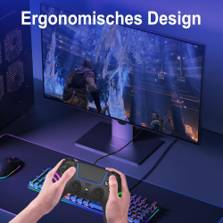 Wireless Controller für PS5 Pro/PS5/PS5 Slim, PS5/PC Drahtlos Controller mit Turbo-Dauerfeuer/Makrofunktion/Duale