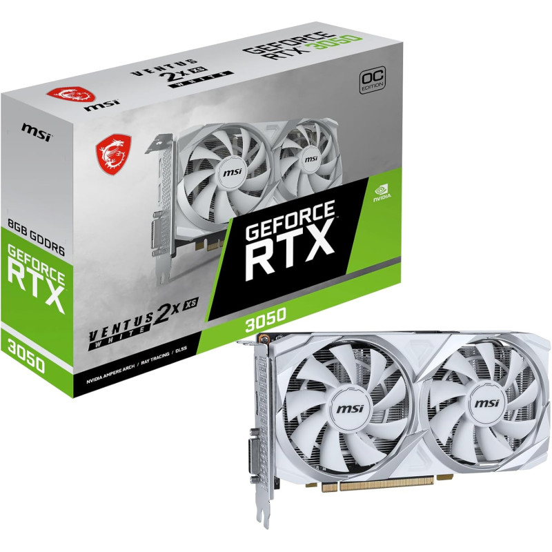MSI GeForce RTX 3050 Ventus 2X E 6G OC - 6GB GDDR6, 14 Gbps, 96-bit