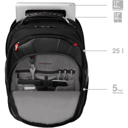 WENGER Pegasus Laptop-Rucksack mit Tabletfach, Notebook bis 17 Zoll, Tablet bis 12 Zoll, Organizer, 25 l, Damen Herren, Büro