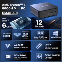 MINIX NGC N512 Mini PC Windows 11 Pro, Intel i5-12600H 512GB M.2 PCIe 4.0 x 4 SSD 16GB DDR5 Micro Desktop Computer, Quad