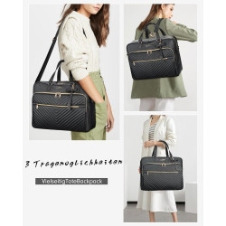 Taygeer Laptoptasche Damen 17 Zoll, Laptop Handtasche mit USB-Anschluss, Wasserabweisend Leder Schultertasche, Große Cabrio