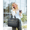 Taygeer Laptoptasche Damen 17 Zoll, Laptop Handtasche mit USB-Anschluss, Wasserabweisend Leder Schultertasche, Große Cabrio