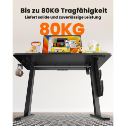 ErGear Höhenverstellbarer Schreibtisch 120x60cm, 80KG Tragkraft Mit Aufbewahrungstasche, Elektrisch Mit Memory Funktion Für