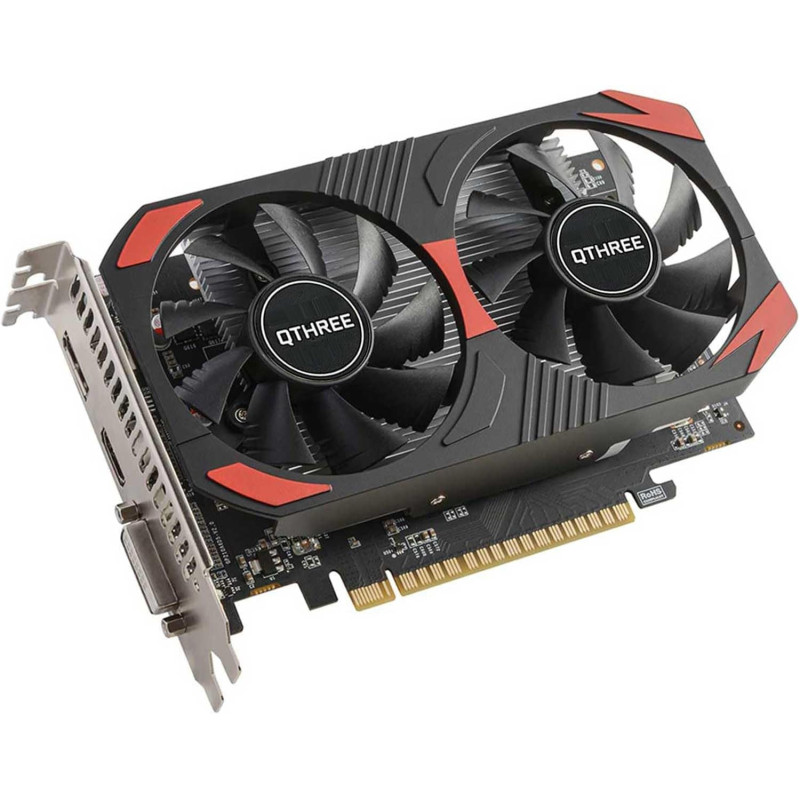 QTHREE GTX 1050 Ti Grafikkarte, 4GB 128-bit GDDR5, Desktop Grafikkarten for PC Gaming, DisplayPort HDMI DVI-D, PCI Express X16,
