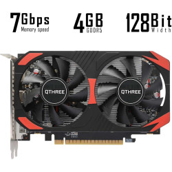 QTHREE GTX 1050 Ti Grafikkarte, 4GB 128-bit GDDR5, Desktop Grafikkarten for PC Gaming, DisplayPort HDMI DVI-D, PCI Express X16,
