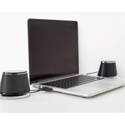 Amazon Basics Stereo-2.0-Lautsprecher für PC oder Laptop, 3,5-mm-AUX-Eingang, USB-Stromversorgung, 1 Paire, Schwarz