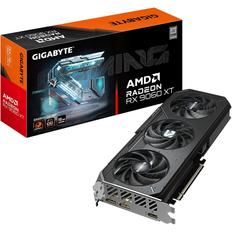 Gigabyte Radeon RX 9060 XT Gaming OC 16G Grafikkarte - 16GB GDDR6, 128bit, PCI-E 5.0, 3320 MHz Kerntakt, 2 x DisplayPort, 1 x