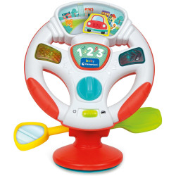 Clementoni - Lenkrad Spielzeug für Kinder, Drehen und Fliegende Führung Aktivität - Interaktives Geschenk mit Licht und