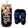 ANOTION Gamer Geschenk - High Borosilikatglas Cup Mit Lustigen Socken Für Teenager, Coole Sachen Für Jungs, Spielefans, Teen Boy