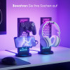 Nanoleaf Pegboard Schreibtisch Dock, 3 in 1 RGBIC Tischlampe mit Controller / Kopfhörer Halter, Doppelseitige Lichteffekte,