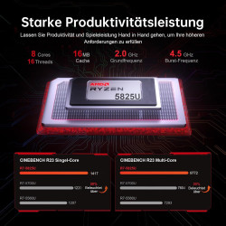 ACEMAGIC Gaming Laptop AMD Ryzen 7 5700U (8C/16T, bis zu 4,3 GHz),16.1Zoll Computer mit Deutscher Tastaturabdeckung,16GB DDR4