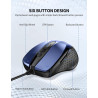 TECKNET Maus mit Kabel, Computermaus mit 6 Tasten, 6400 DPI, Ergonomisches Optical Business Kabelgebundene Maus für PC, Laptop,