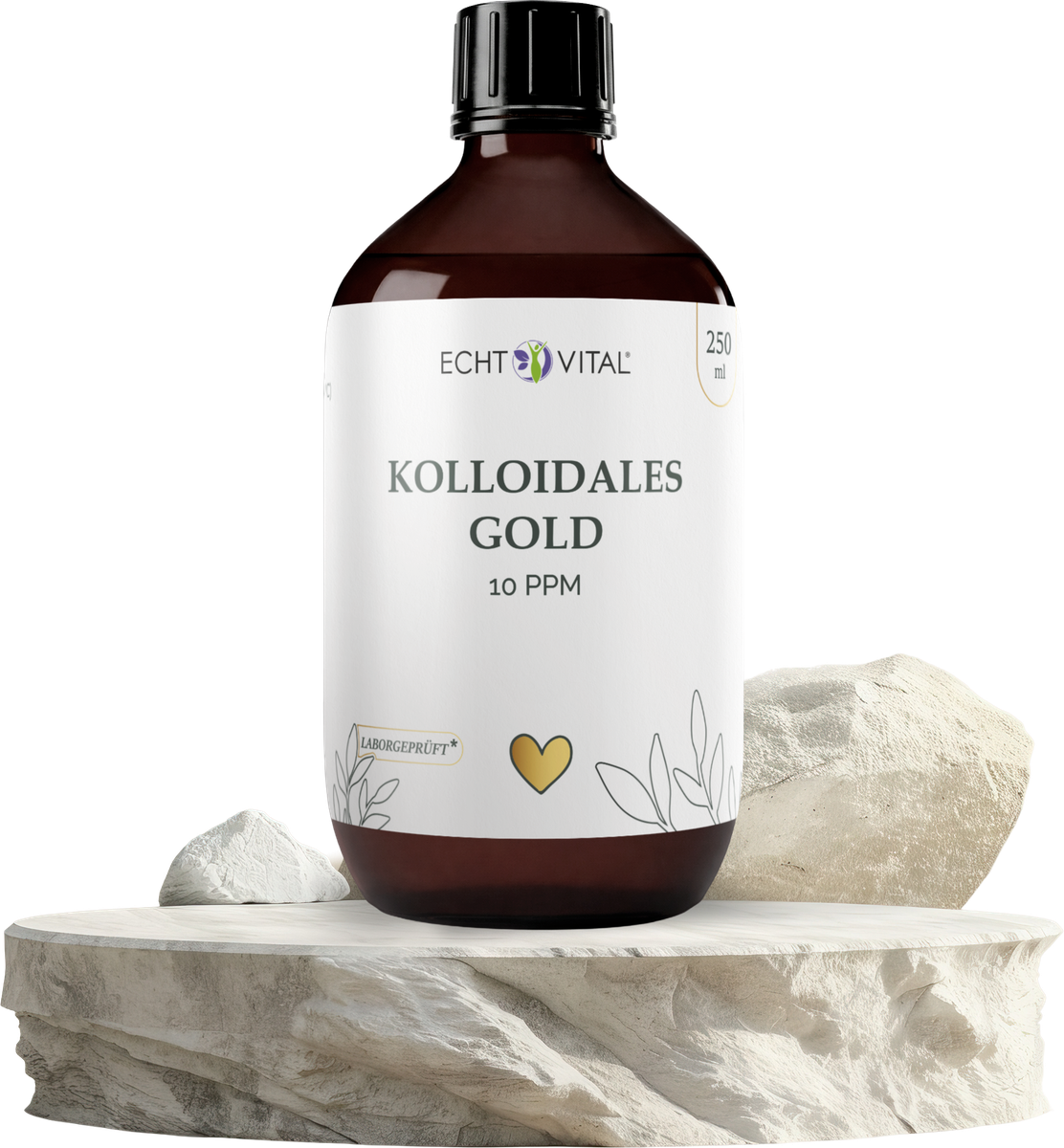 Echt Vital Kolloiales Gold 10 ppm - 1 Flasche mit 250 ml