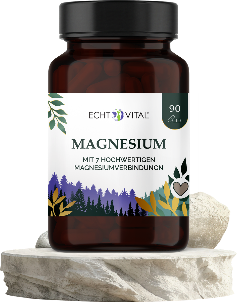 Premium Magnesium Komplex - 7 bioverfügbare Formen + Vitamin C | Vegan, laborgeprüft