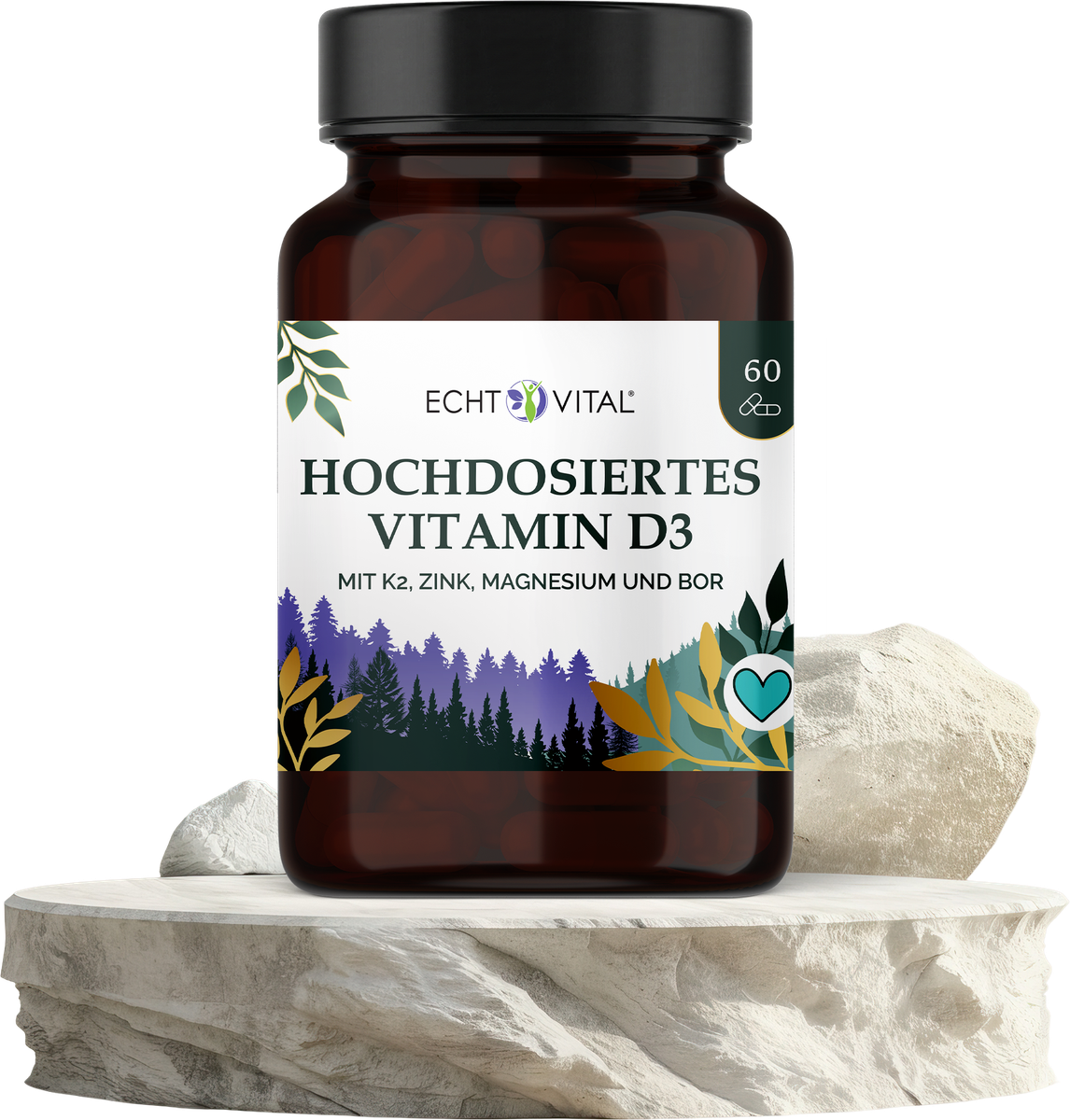 Vitamin D3 Komplex - 10.000 I.E. täglich | Mit K2, Magnesium, Zink, Bor - vegan & geprüft