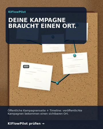KIFlowPilot – neue öffentliche Kampagnenseite und Timeline, frisch visualisiert