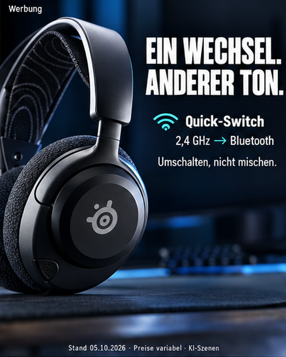2,4 GHz und Bluetooth umschalten