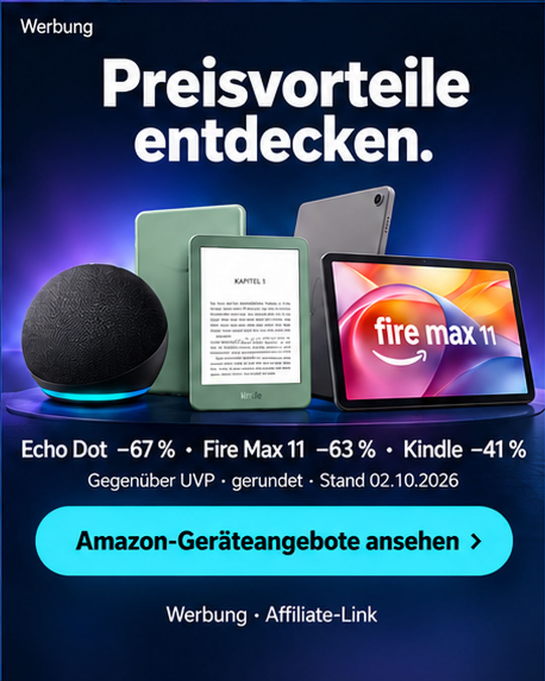 Amazon-Geräteangebote – Kampagnenslide 5: Amazon-Geräteangebote ansehen