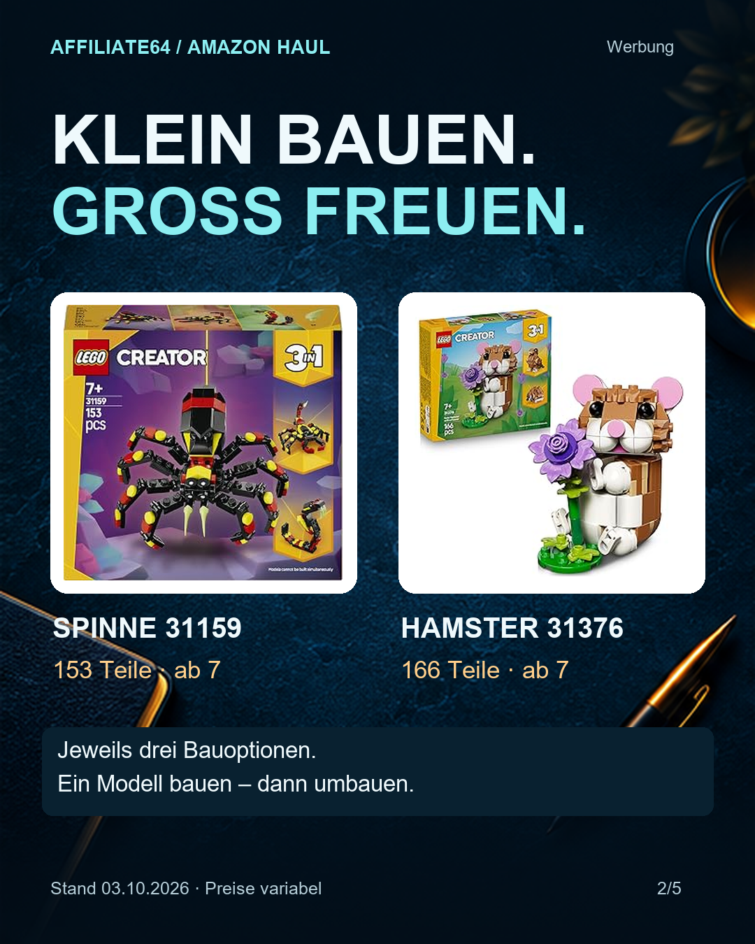 LEGO-Sets: Teile, Alter und Bauoptionen