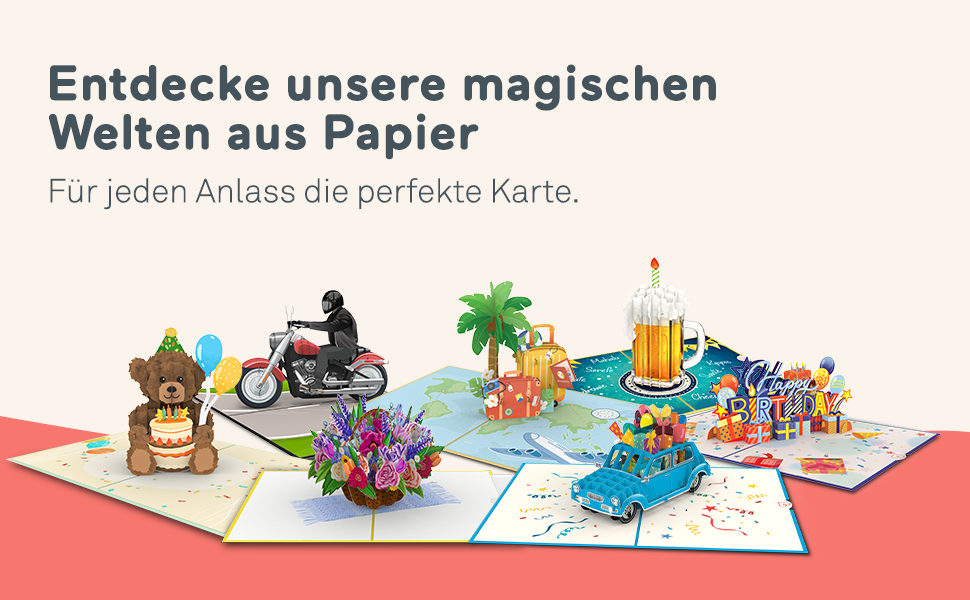 papercrush Pop-Up Karten für jeden Anlass die perfekte Karte, magische Welten aus Papier