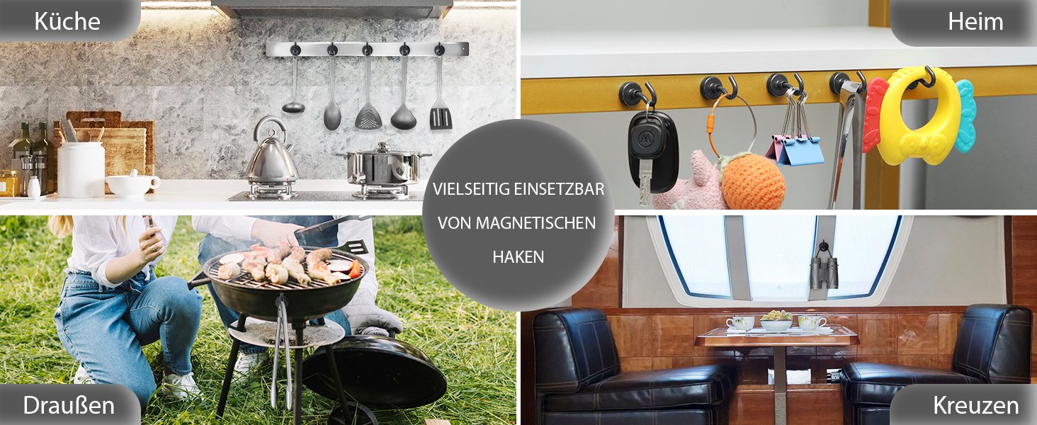 Versatile uses of Neosmuk Magnetic Hooks Matte Black