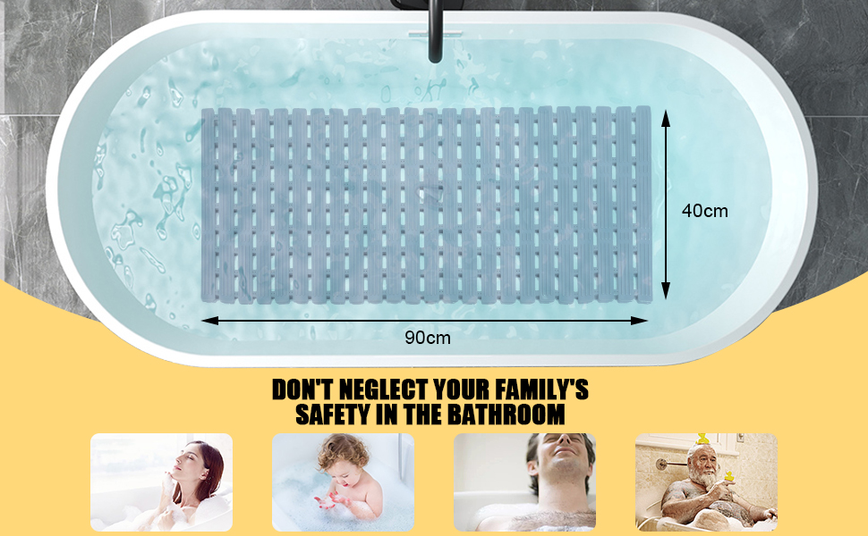 Antirutschmatte Dusche TPE Duschmatte mit Saugnäpfen