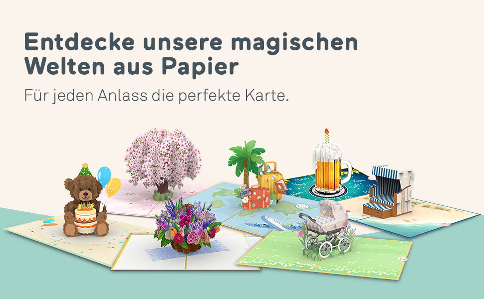 papercrush Pop-Up Karten für jeden Anlass die perfekte Karte, magische Welten aus Papier