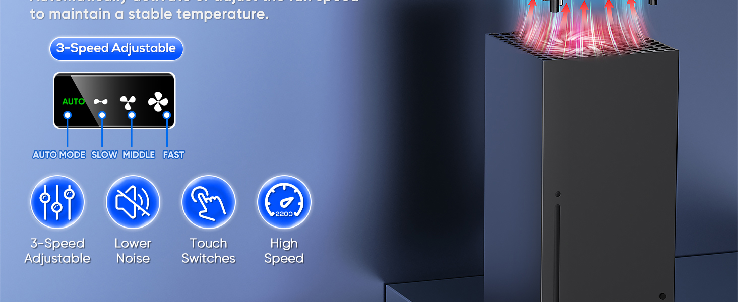 Kühlsystem mit 4-Gängen für Xbox Serie X Konsole