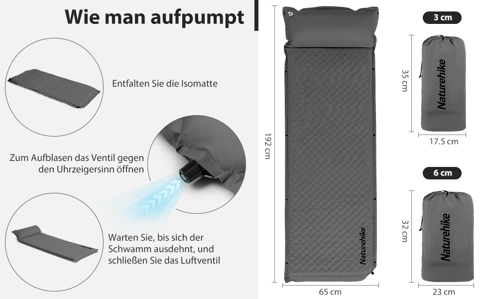 Selbstaufblasende Schlafmatten