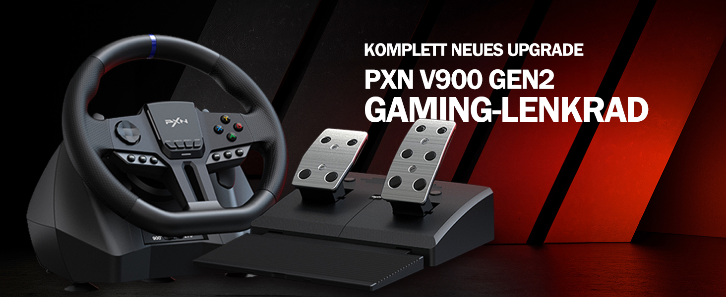 PXN V900 Gen2 Gaming Lenkrad mit Pedalen