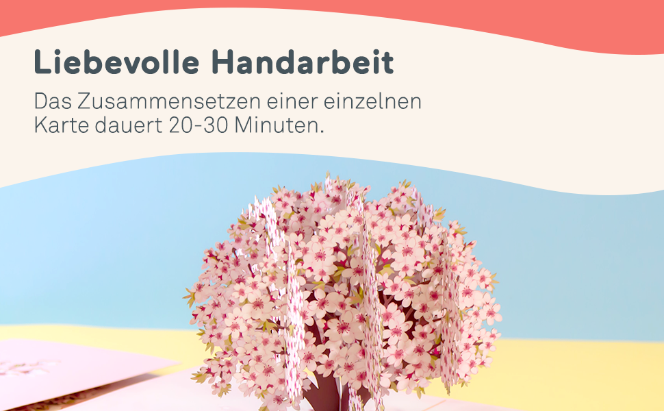 papercrush Pop-Up Karte Kirschblüten Baum - Süße 3D Geburtstagskarte für Frau & Freundin