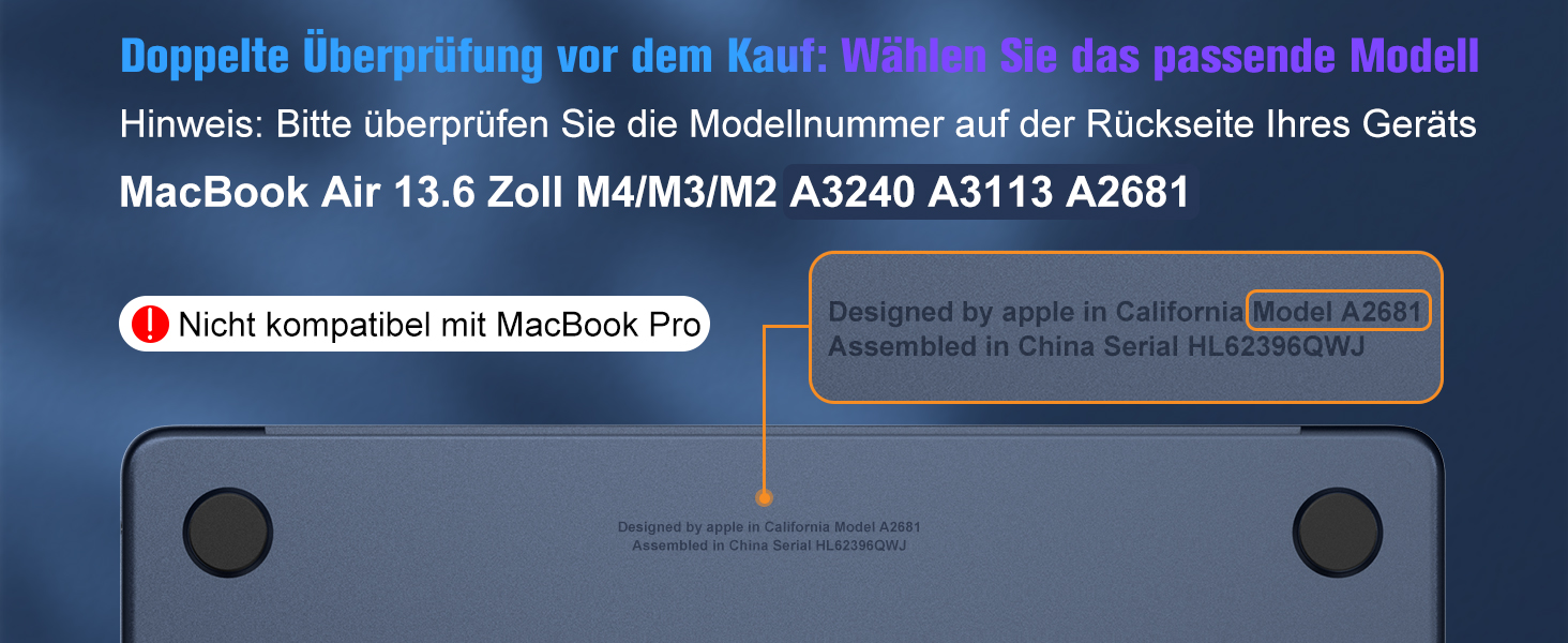 Fintie Hülle Kompatibel mit MacBook Air 13.6 Zoll M4 M3 M2 A3240 A3113 A2681 (2025-2022)