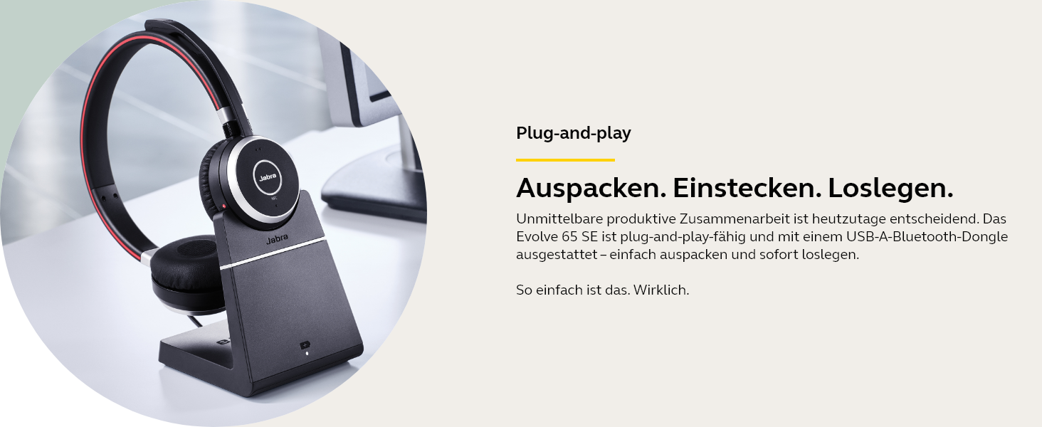 Vergleichen Sie Jabra Evolve Modelle, On-Ear Design, Teams zertifiziert, Geräuschreduzierung.