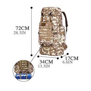 Wanderrucksack taktischer großer Rucksack Bergsteiger-Campingtasche mit großer Kapazität