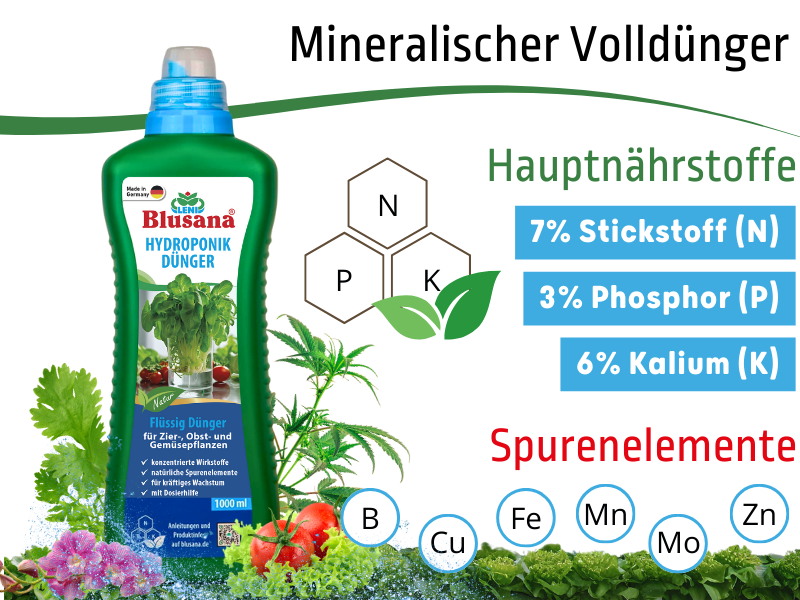 Flüssig-Dünger Hydroponik Blusana