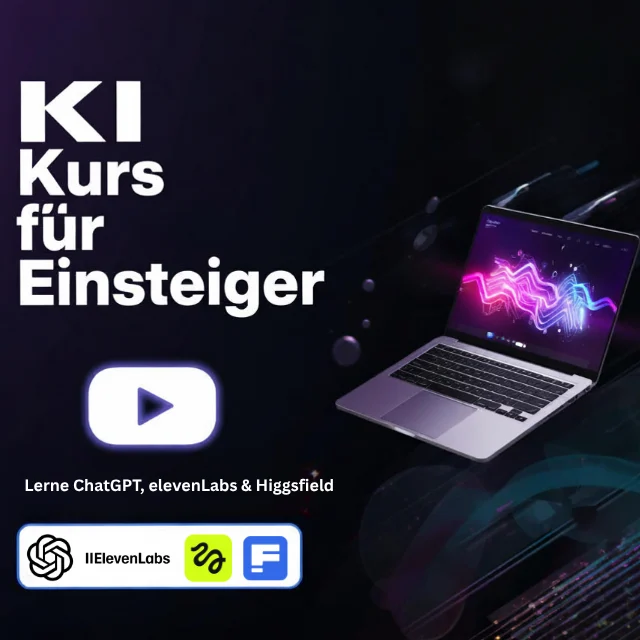 Original-Produktbild zu KI für Einsteiger – Guide & Videotraining zu ChatGPT, Freepik, ElevenLabs und Higgsfield aus der gespeicherten CopeCart-Partneransicht